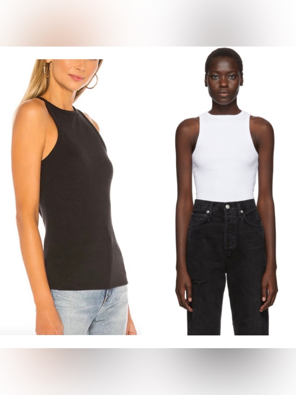 AGOLDE (Lot of Two) Ribbed High Neck Tank XS